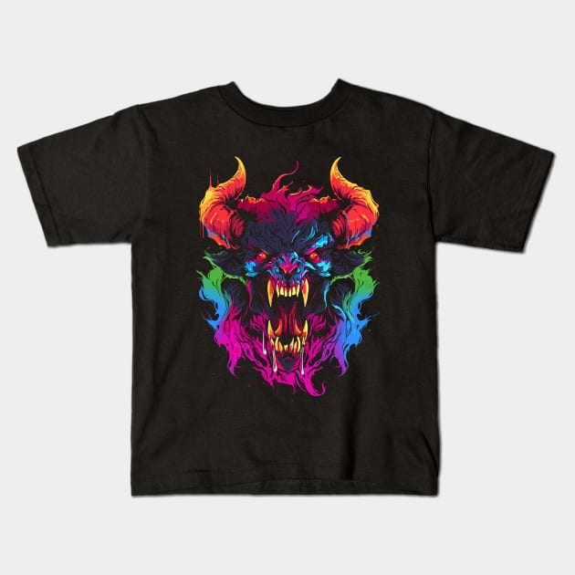 Rainbow Beast Kids T-Shirt by crula